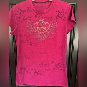 Love, Peace, & Rock Hardrock Cafe Las Vegas Shirt